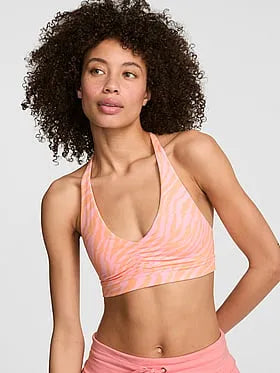 PINK Relayâ¢ Ruched Plunge Sports Bra