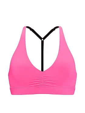 PINK Relayâ¢ Ruched Plunge Sports Bra