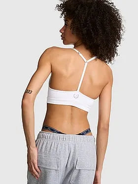 PINK Relayâ¢ Ruched Plunge Sports Bra