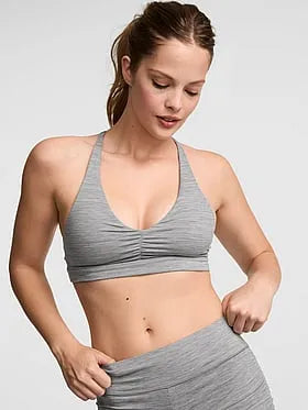 PINK Relayâ¢ Ruched Plunge Sports Bra