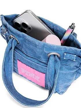 Canvas Flat-Bottom Mini Tote Bag