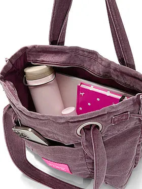 Canvas Flat-Bottom Tote Bag