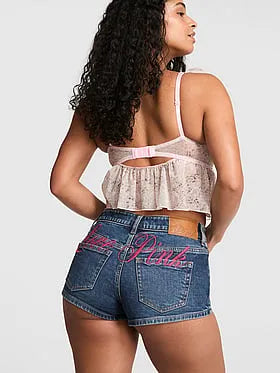 Denim by PINK Mid-Rise Cheeky Shortie