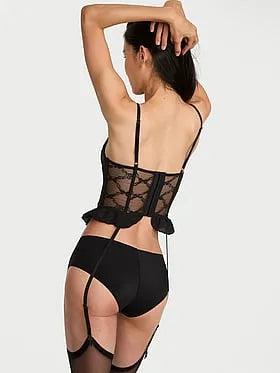 Tease Bow Lace Garter Corset Top