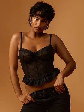 Tease Bow Lace Garter Corset Top