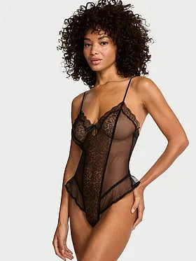 Tease Lace & Mesh Flutter Romper