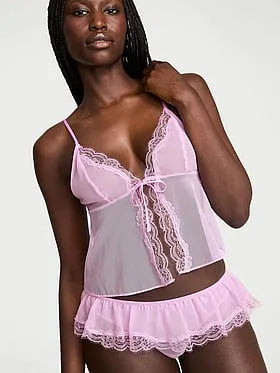 Tease Chiffon & Lace Flyaway Cami Set