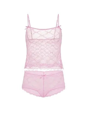 Tease Bow Lace Cami & Shortie Set