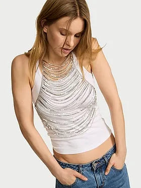Crystal Shine Draped Body Jewelry