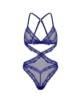 Sheer Rose Cut-Out Triangle Teddy