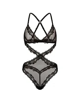Sheer Rose Cut-Out Triangle Teddy