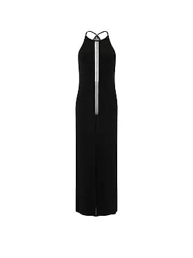 Sheer Reveal Modal High-Neck Maxi Slip Dress