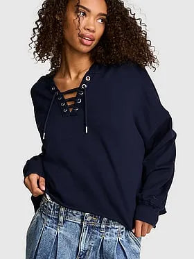 Campus Terryâ¢ Lace-Up Tunic Hoodie