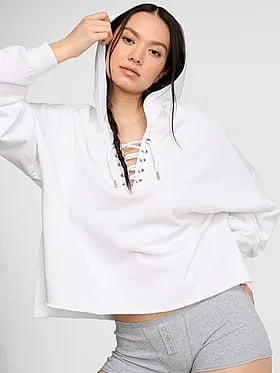 Campus Terryâ¢ Lace-Up Tunic Hoodie