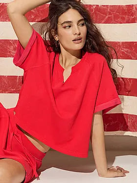 Campus Terryâ¢ Short-Sleeve Crew Sweatshirt