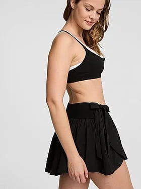 Tech Woven Asymmetrical Side-Tie Skort