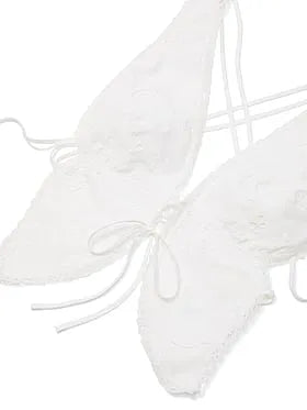 Butterfly Eyelet Tie-Back Crop Top