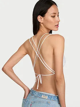 Butterfly Eyelet Tie-Back Crop Top