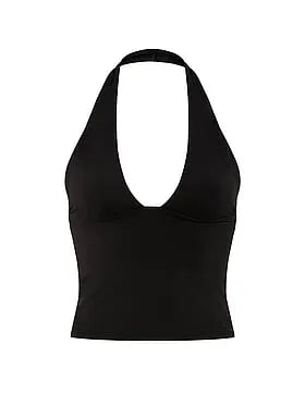 PINK Base Stretchâ¢ Plunge Halter Top