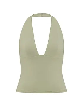 PINK Base Stretchâ¢ Plunge Halter Top