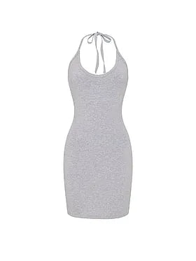 All-Day Soft Rib Halter Dress