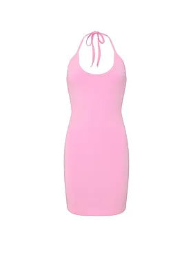 All-Day Soft Rib Halter Dress