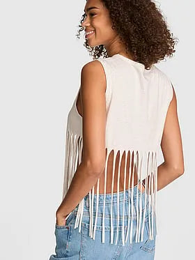 Campus Cottonâ¢ Retro Fringe Tank Top