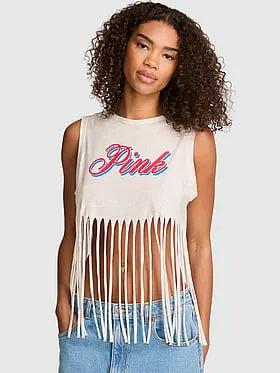 Campus Cottonâ¢ Retro Fringe Tank Top