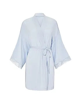 SoSoftâ¢ Modal Lace-Trim Bridal Short Robe