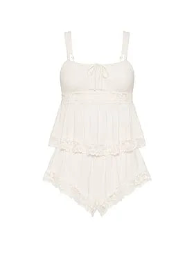 SoSoftâ¢ Modal Lace-Trim Bridal Cami Set