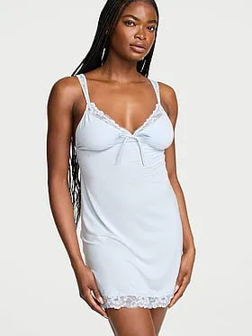 SoSoftâ¢ Modal Lace-Trim Bridal Mini Slip