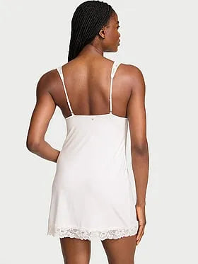 SoSoftâ¢ Modal Lace-Trim Bridal Mini Slip