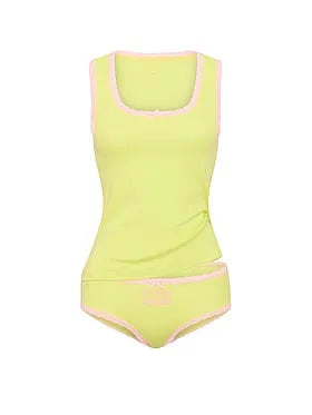 Lace-Trim Tank Top & Panty Set