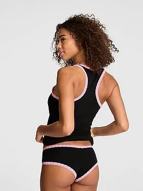 Lace-Trim Tank Top & Panty Set