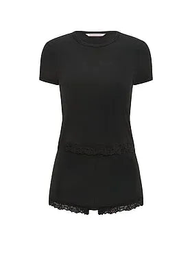 SoSoftâ¢ Modal Lace-Trim Tee & Shortie Set