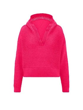 Crochet V-Neck Hoodie