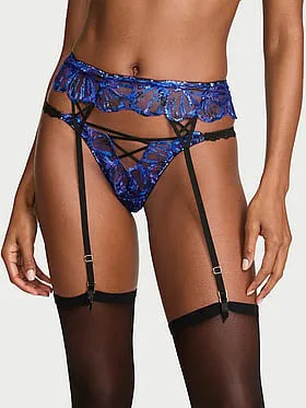 Party Floral Sequin Embroidery Garter Belt