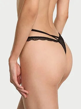 Rose Lace Butterfly Hardware Thong Panty