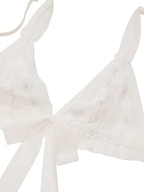 Lace Mesh-Trim Triangle Bralette
