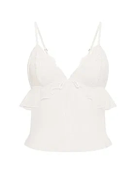 Lace & Chiffon Flutter Triangle Bra Top