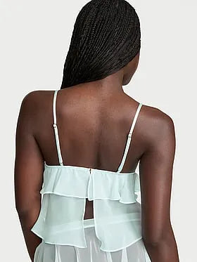 Lace & Chiffon Flutter Triangle Bra Top