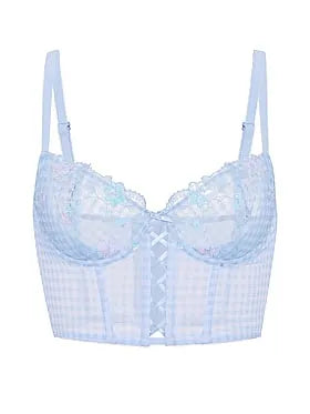 Wicked Gingham Embroidery Corset Top