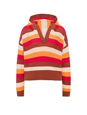 Crochet V-Neck Hoodie