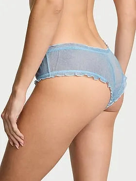 Denim Mesh Ruffled Cheeky Panty