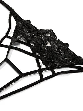 Butterflies Embroidery Peekaboo Brazilian Panty