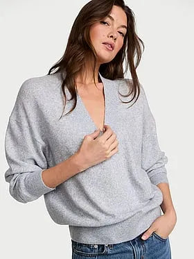 Luxe Knit Oversized V-Neck Sweater