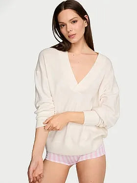 Luxe Knit Oversized V-Neck Sweater