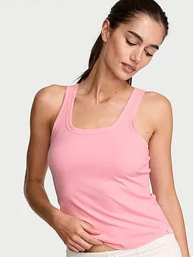 VS Iconic Rib Square-Neck Tank Top