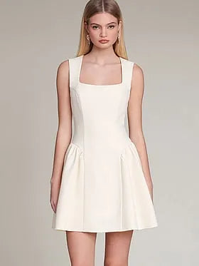 Sculpted Flounce Mini Dress