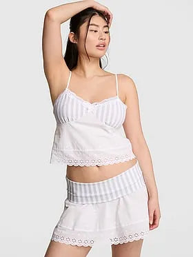 Amelia Knit and Poplin Tank